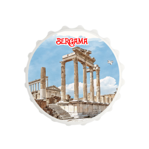 Bergama Temalı Yuvarlak Magnet Açacak